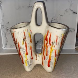 Vintage wedding, dripping, glazed pottery vase